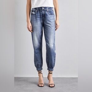 Rag & Bone Miramar Medium Stone Wash Denim-Print Joggers Size Mediun